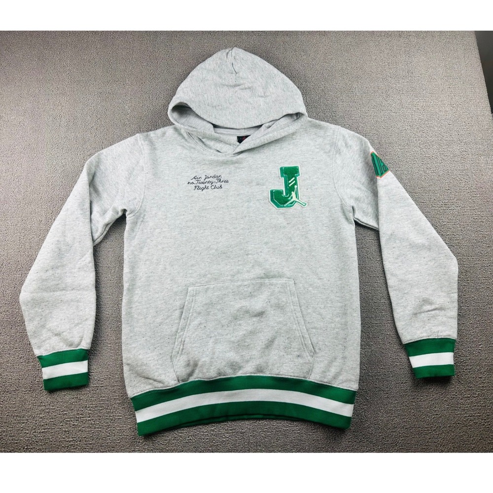 Jordan Flight Club Varsity Hoodie Kids XL Gray 23 Pullover Athletic Basketball